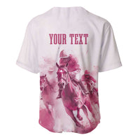 Personalised Kentucky Horse Racing Baseball Jersey 151st Anniversary - Pink Out LT7