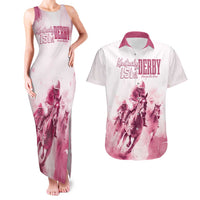 Personalised Kentucky Horse Racing Couples Matching Tank Maxi Dress and Hawaiian Shirt 151st Anniversary - Pink Out LT7