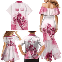 Personalised Kentucky Horse Racing Family Matching Mermaid Dress and Hawaiian Shirt 151st Anniversary - Pink Out LT7