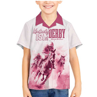 Personalised Kentucky Horse Racing Family Matching Mermaid Dress and Hawaiian Shirt 151st Anniversary - Pink Out LT7