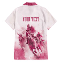 Personalised Kentucky Horse Racing Family Matching Short Sleeve Bodycon Dress and Hawaiian Shirt 151st Anniversary - Pink Out LT7