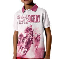 Personalised Kentucky Horse Racing Kid Polo Shirt 151st Anniversary - Pink Out LT7