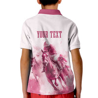 Personalised Kentucky Horse Racing Kid Polo Shirt 151st Anniversary - Pink Out LT7