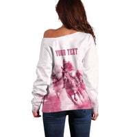 Personalised Kentucky Horse Racing Off Shoulder Sweater 151st Anniversary - Pink Out LT7