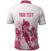 Personalised Kentucky Horse Racing Polo Shirt 151st Anniversary - Pink Out LT7
