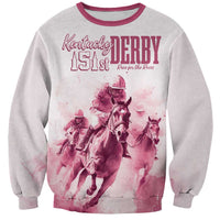 Personalised Kentucky Horse Racing Sweatshirt 151st Anniversary - Pink Out LT7