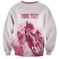 Personalised Kentucky Horse Racing Sweatshirt 151st Anniversary - Pink Out LT7