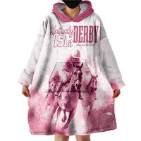 Personalised Kentucky Horse Racing Wearable Blanket Hoodie 151st Anniversary - Pink Out LT7