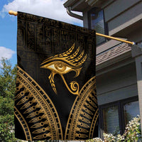 Ancient Egypt Eye of Horus Garden Flag Gold Intricate Feathers