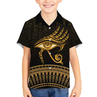 Ancient Egypt Eye of Horus Hawaiian Shirt Gold Intricate Feathers
