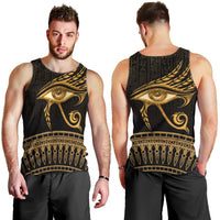 Ancient Egypt Eye of Horus Men Tank Top Gold Intricate Feathers