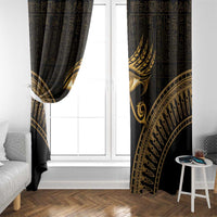 Ancient Egypt Eye of Horus Window Curtain Gold Intricate Feathers