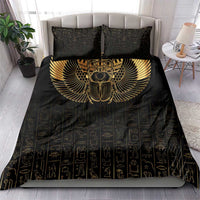 Ancient Egypt Scarab Bedding Set Black Gold