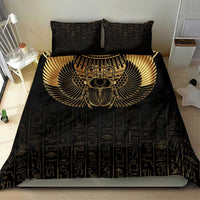 Ancient Egypt Scarab Bedding Set Black Gold