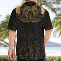 Ancient Egypt Scarab Hawaiian Shirt Black Gold