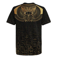Ancient Egypt Scarab Rugby Jersey Black Gold