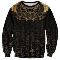 Ancient Egypt Scarab Sweatshirt Black Gold