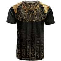 Ancient Egypt Scarab T Shirt Black Gold
