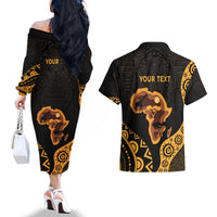 Africa Day Personalized Couples Matching Off The Shoulder Long Sleeve Dress and Hawaiian Shirt Ethnic Retro Style LT7 - Wonder Print Shop