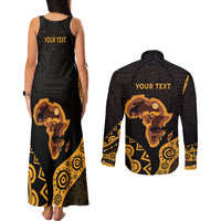 Africa Day Personalized Couples Matching Tank Maxi Dress and Long Sleeve Button Shirt Ethnic Retro Style LT7 - Wonder Print Shop