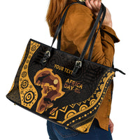 Africa Day Personalized Leather Tote Bag Ethnic Retro Style - Wonder Print Shop