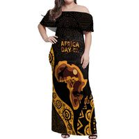 Africa Day Personalized Off Shoulder Maxi Dress Ethnic Retro Style - Wonder Print Shop