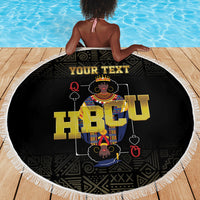 HBCU Grad Personalized Queen Poker Card Beach Blanket Golden Pattern