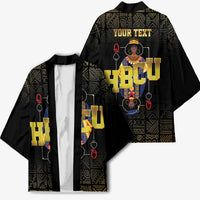 HBCU Grad Personalized Queen Poker Card Kimono Golden Pattern