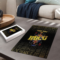 HBCU Grad Personalized Queen Poker Card Puzzle Golden Pattern