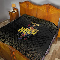 HBCU Grad Personalized Queen Poker Card Quilt Golden Pattern