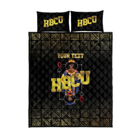HBCU Grad Personalized Queen Poker Card Quilt Bed Set Golden Pattern