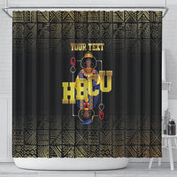 HBCU Grad Personalized Queen Poker Card Shower Curtain Golden Pattern