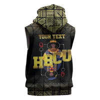 HBCU Grad Personalized Queen Poker Card Sleeveless Hoodie Golden Pattern