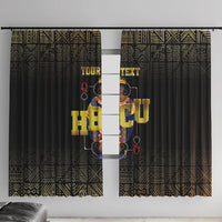 HBCU Grad Personalized Queen Poker Card Window Curtain Golden Pattern