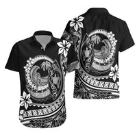 Polynesian Plumeria Hawaiian Shirt Ride The Waves - Black - Wonder Print Shop