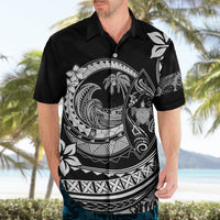 Polynesian Plumeria Hawaiian Shirt Ride The Waves - Black - Wonder Print Shop
