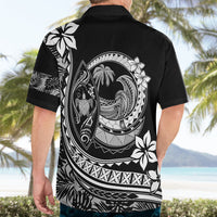 Polynesian Plumeria Hawaiian Shirt Ride The Waves - Black - Wonder Print Shop