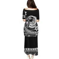 Polynesian Plumeria Puletasi Ride The Waves - Black - Wonder Print Shop