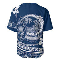 Polynesian Plumeria Baseball Jersey Ride The Waves - Navy Blue LT7 - Wonder Print Shop