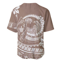Polynesian Plumeria Baseball Jersey Ride The Waves - Beige LT7 - Wonder Print Shop
