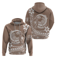 Polynesian Plumeria Hoodie Ride The Waves - Beige - Wonder Print Shop