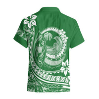 Polynesian Plumeria Hawaiian Shirt Ride The Waves - Green - Wonder Print Shop