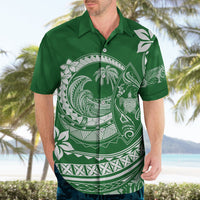 Polynesian Plumeria Hawaiian Shirt Ride The Waves - Green - Wonder Print Shop
