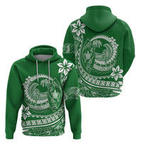 Polynesian Plumeria Hoodie Ride The Waves - Green - Wonder Print Shop