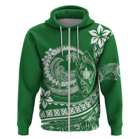 Polynesian Plumeria Hoodie Ride The Waves - Green - Wonder Print Shop