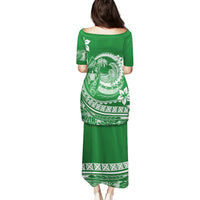 Polynesian Plumeria Puletasi Ride The Waves - Green - Wonder Print Shop