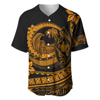 Polynesian Plumeria Baseball Jersey Ride The Waves - Orange LT7 - Wonder Print Shop