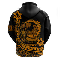 Polynesian Plumeria Hoodie Ride The Waves - Orange - Wonder Print Shop