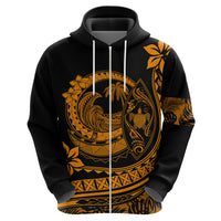 Polynesian Plumeria Hoodie Ride The Waves - Orange - Wonder Print Shop