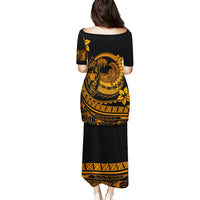 Polynesian Plumeria Puletasi Ride The Waves - Orange - Wonder Print Shop